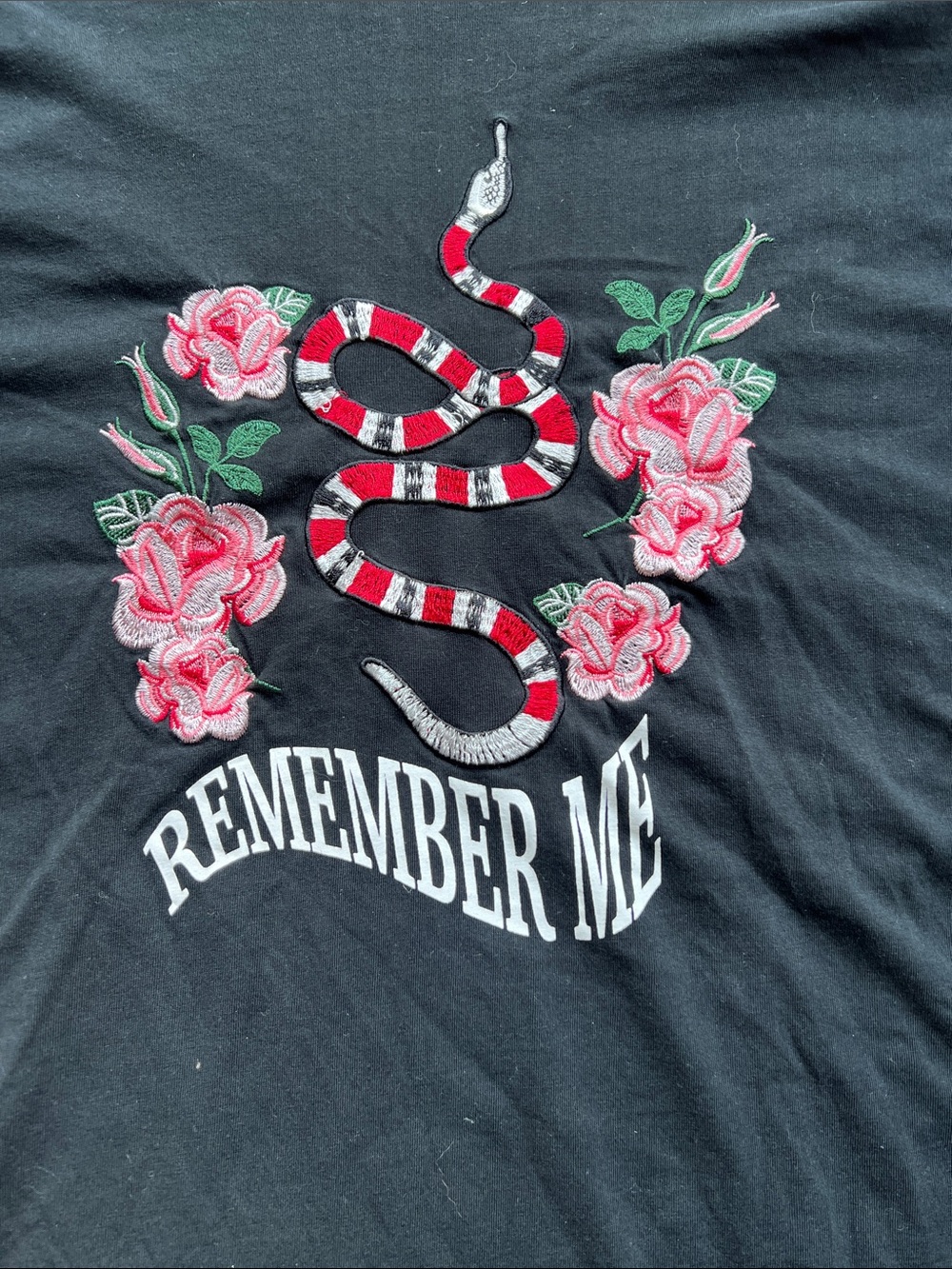 PacSun "Remember Me" Snake & Roses Graphic Tee – Size M